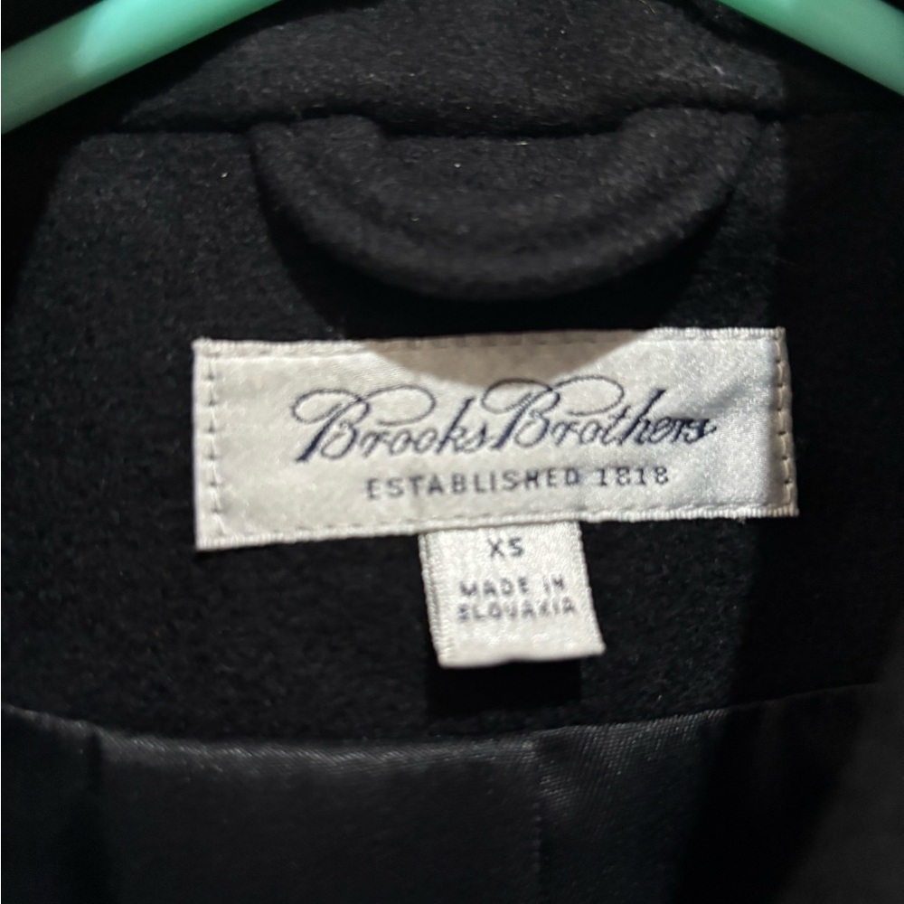 ✨True Vintage✨ 90s Brooks Brothers Black Peacoat Double-Breasted Wool - Picture 3 of 11